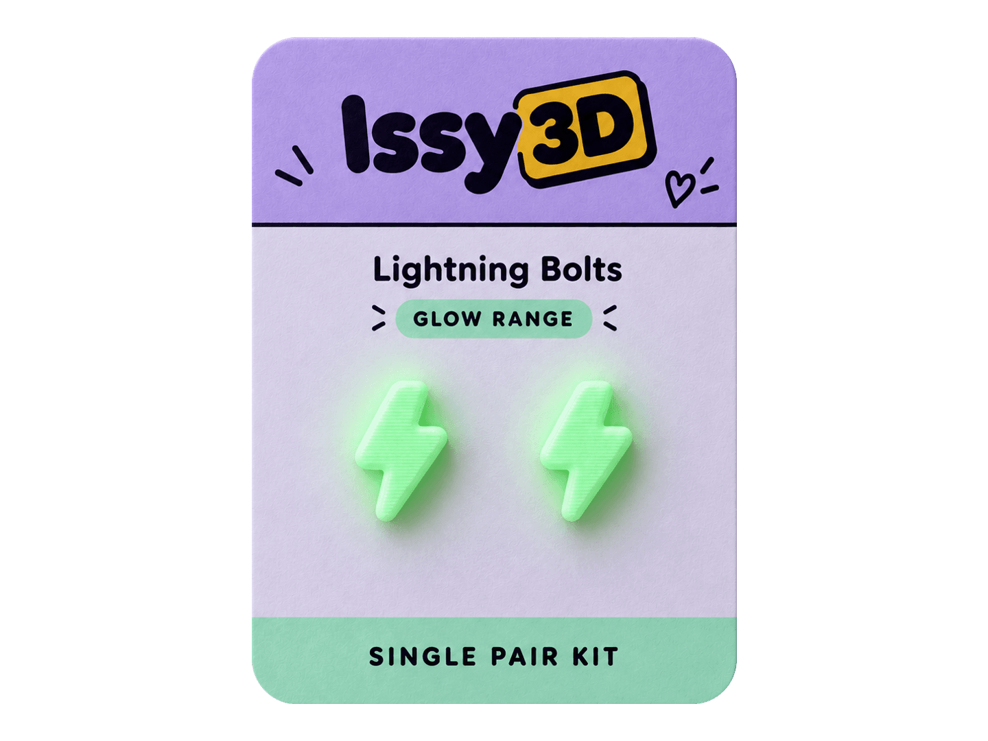 Glow Lightning Bolts Ear Studs — Single Pair
