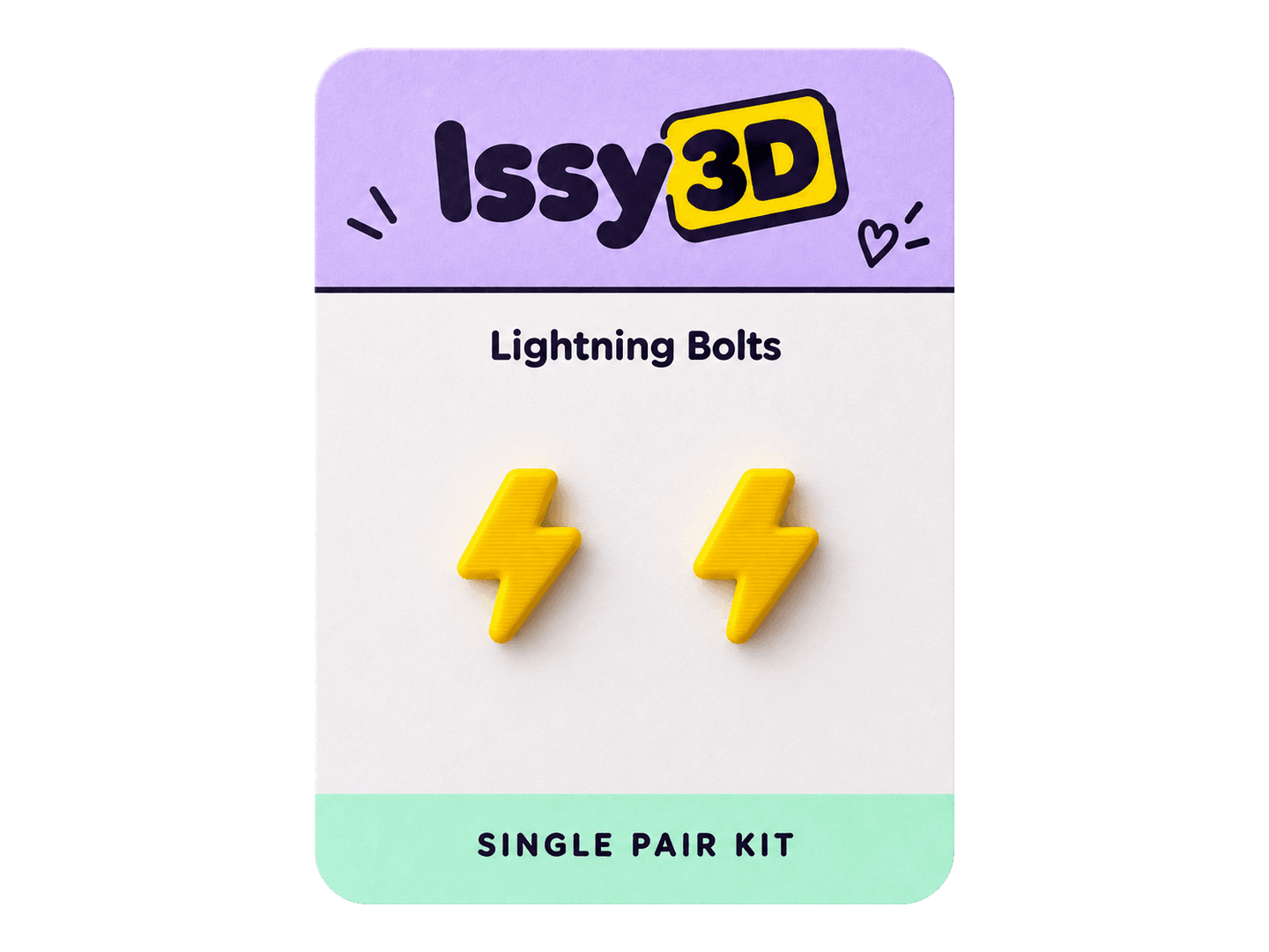 Lightning Bolts Ear Studs — Single Pair