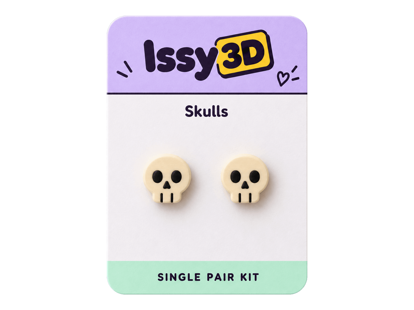 Skulls Ear Studs — Single Pair