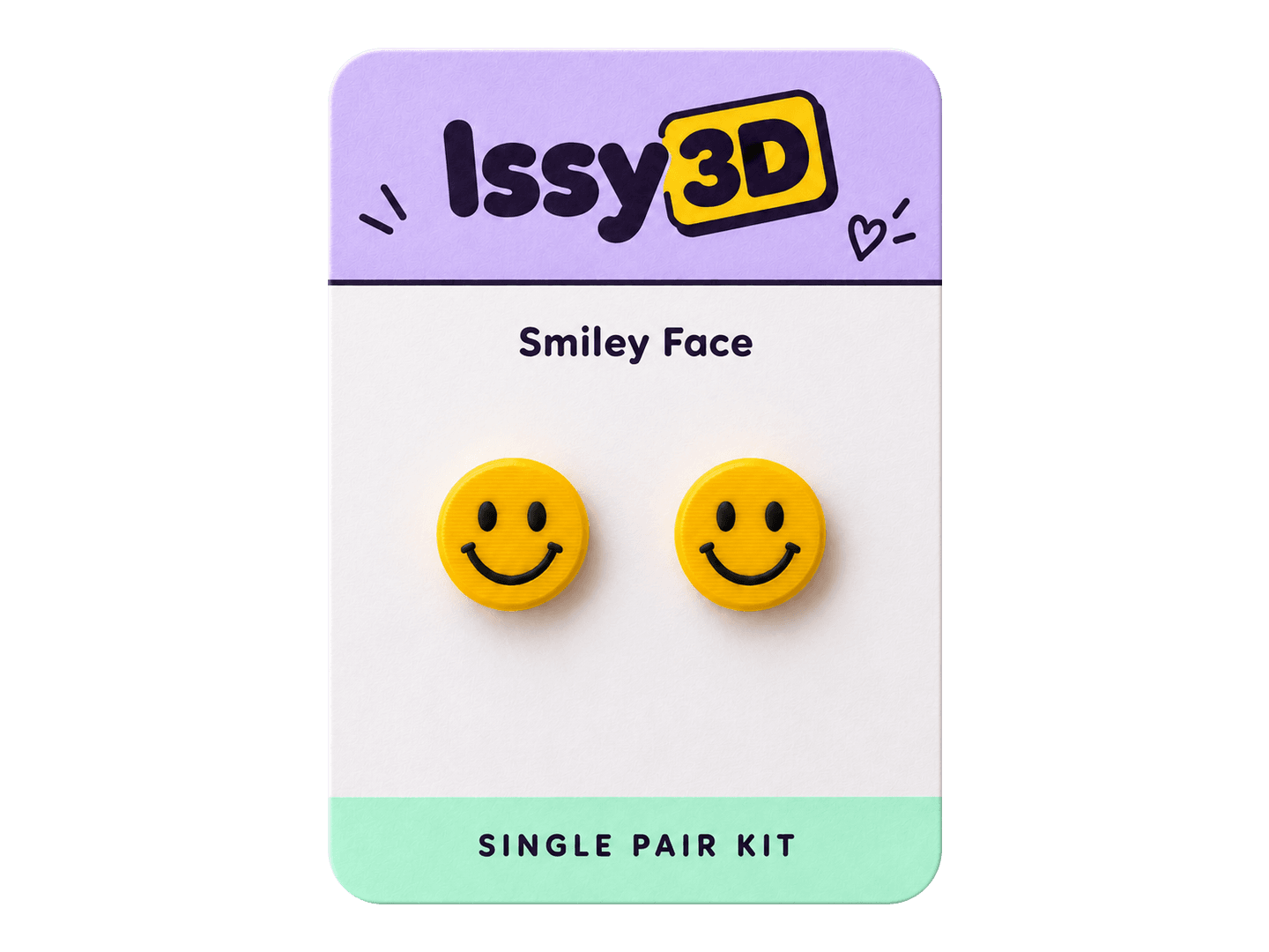 Smiley Face Ear Studs — Single Pair